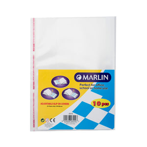 A4 Clear Slip-on Adjustable Plastic Covers (10) Marlin Stationery- BibiBuzz