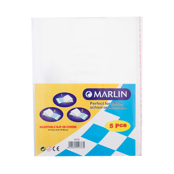 A4 Clear Slip-on Adjustable Plastic Covers (10) HD Marlin Stationery- BibiBuzz