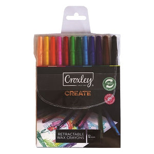 Croxley Retractable Wax Crayons Set 12 Croxley Stationery- BibiBuzz