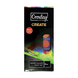 Water Colour Paint Set (12) Croxley Stationery- BibiBuzz
