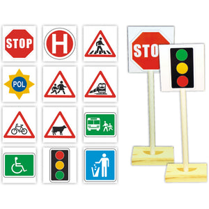 Road Signs (12 Signs & 2 Stands) Idem Smile Life Skills- BibiBuzz