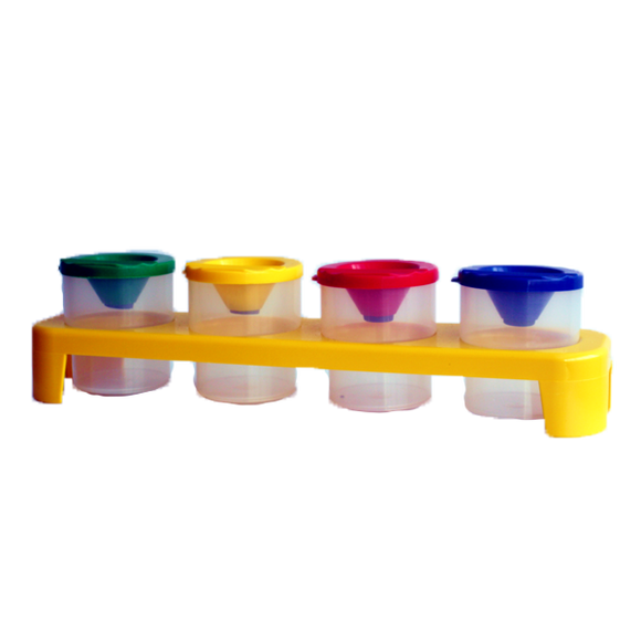Non-Spill Paint Pots in Tray (4) GROW Creative Crafts- BibiBuzz
